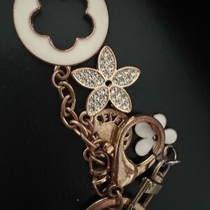 Coach White and Gold Floral Bag Charm